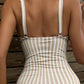 Striped Plunge Sleeveless One-Piece Swimwear