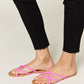 WILD DIVA Crisscross PU Leather Open Toe Sandals